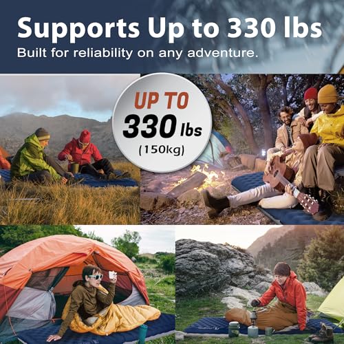TREKOLOGY Blue Ultra-Light Camping Sleeping Pad 4" Thick, All-Season Insulated Mattress