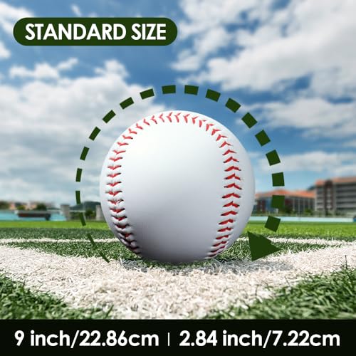 12-Pack Standard Size Unmarked Baseballs - Practice & Training Balls, 9 Inch