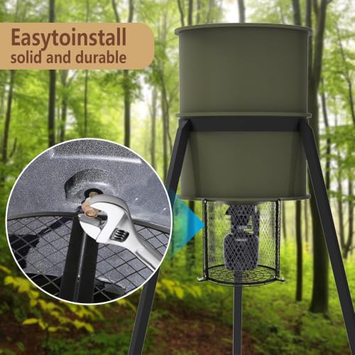 Moonoom 2-Pack Deer Feeders Varmint Cage - 12.3 x 11.8 Inches, All-Metal Squirrel & Raccoon Protector, Round Variant