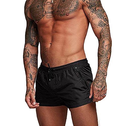 Rexcyril Men's 3 Inch Running Booty Shorts - Small Black Gym Sportswear