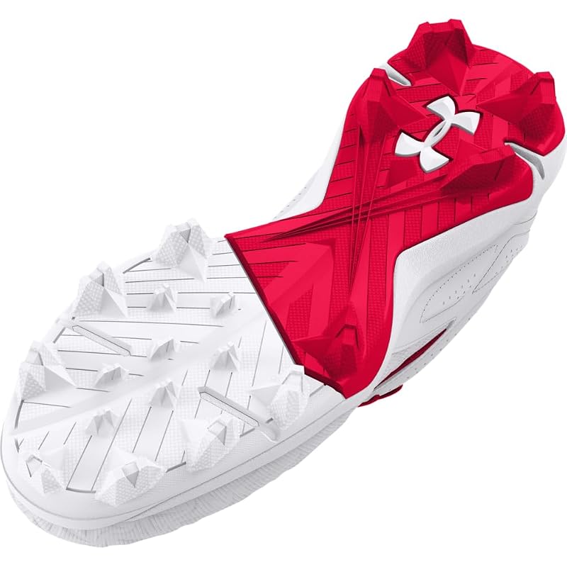 Under Armour Boys' Leadoff Low RM Jr 3.0 Baseball Shoes - 600 Red/White/Red+8 Infant