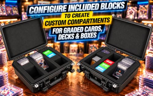 CASEMATIX Waterproof 100 Card Graded Card Storage Box with Dividers - PSA, BGS, CSG