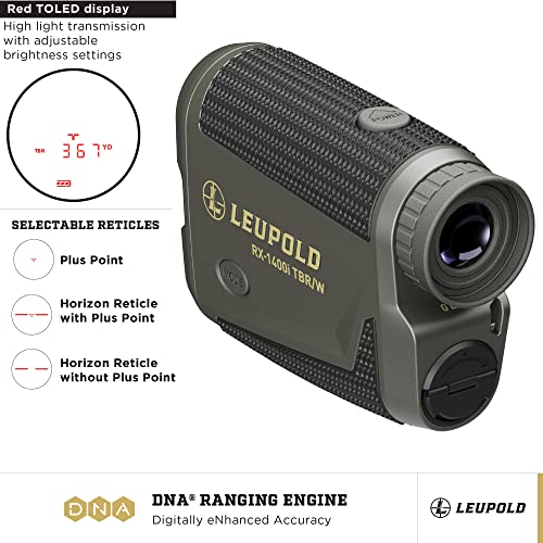Leupold RX-1400i TBR/W Gen 2 Rangefinder with Flightpath, 1400-Yard Distance, Black/Gray