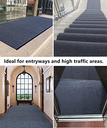 Large Indoor Outdoor Rubber Back Floor Mat 3x10 ft Heavy Duty Runner Rug