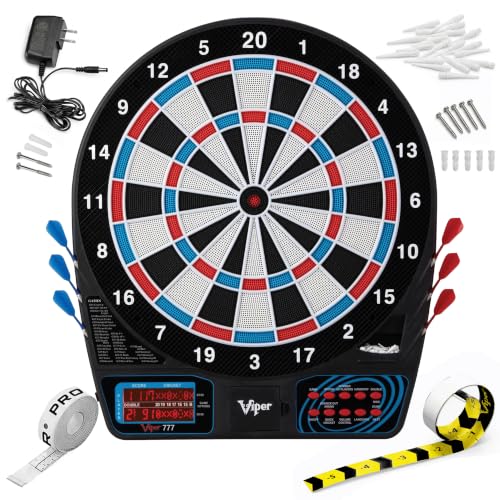 Viper 777 Electronic Soft Tip Dart Board - 15.5 Inch, 43 Games, Bilingual Voice