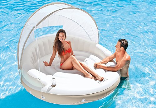 Intex Canopy Island Inflatable Pool Float Lounge with Sunshade - Adult