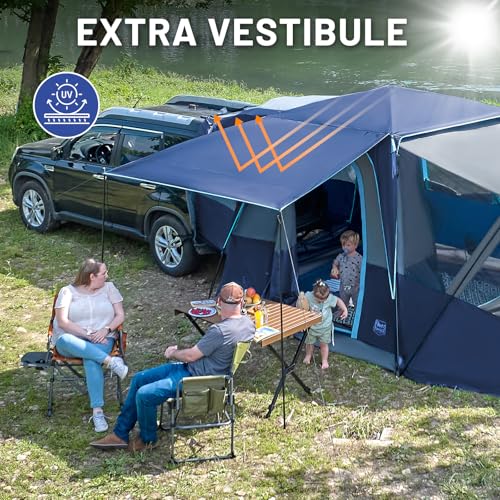 Timber Ridge Blue 5-9 Person SUV Camping Tent with Screen Porch & Rainfly