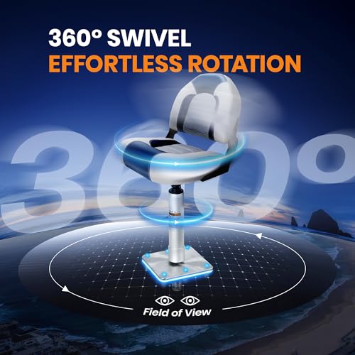 Marine Boat Seat Pedestal Base Mount Kit 14" Locking Swivel Post for Pontoon & Fishing Boats