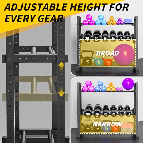 3-Tier Adjustable Dumbbell Rack for Home Gym Storage - Heavy Duty Steel