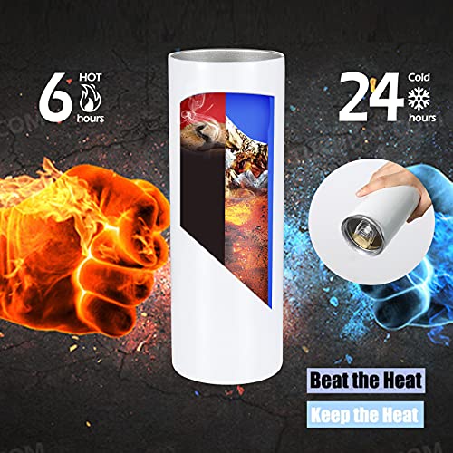 YOUKE OLA 24 Pack 20oz Sublimation Tumblers Straight Skinny Insulated Blank Cups with Gift Boxes & Accessories