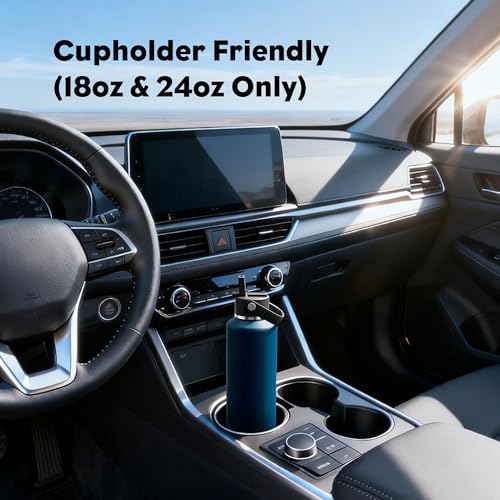 Insulated 24 oz Water Bottle with Leakproof Straw Lid - Indigo Blue