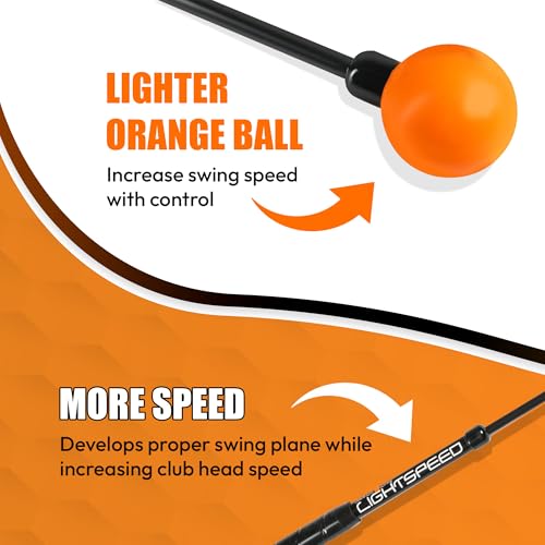 Lightspeed Golf Swing Trainer Aid 45" Speed Stick for Faster, Accurate Swings