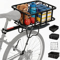Large Capacity Bike Cargo Rack with Basket & Mudguard for Adult Bikes