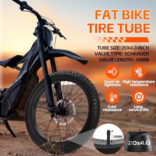 20x4 Fat Bike Tire - All-Terrain High-Performance Replacement for MTB & E-Bikes with 2 Tubes - Variation: 20*4.0 / Qty 2 Tires+2 Tubes
