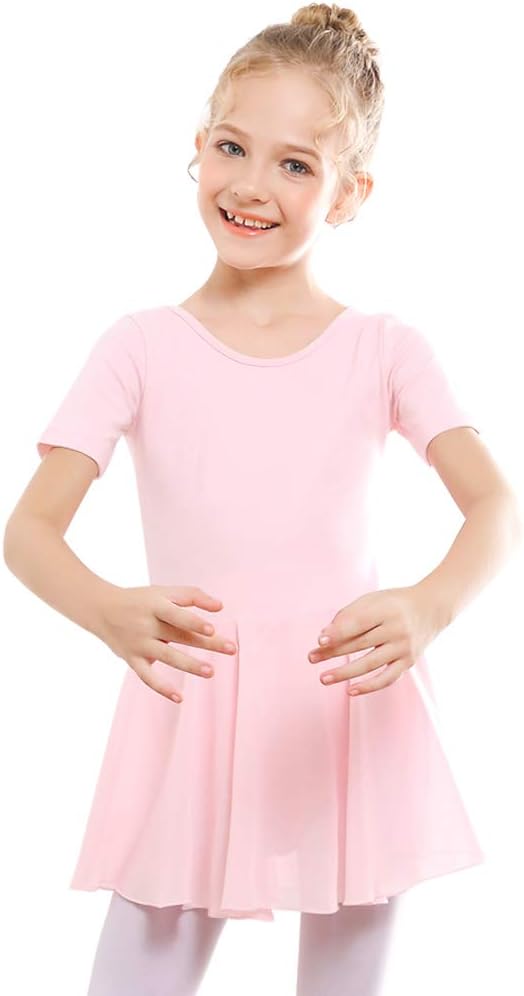Stelle Ballet Leotards for Girls - Criss-Cross Bow Back Dance Outfit with Skirt | Toddler to Big Kid Sizes