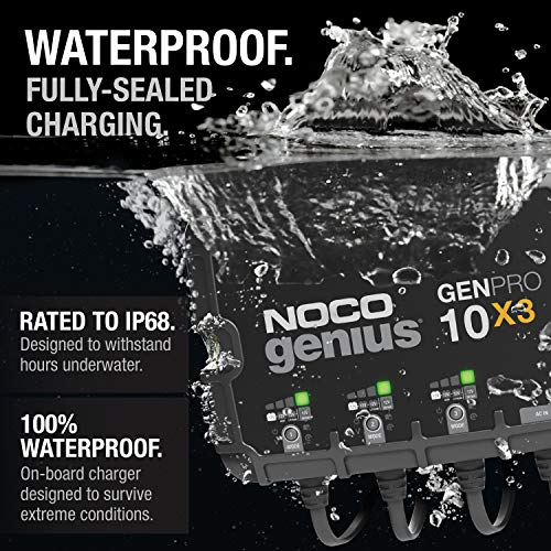 NOCO GENPRO10X3 Marine Battery Charger 12V 30A 3-Bank Onboard Maintainer