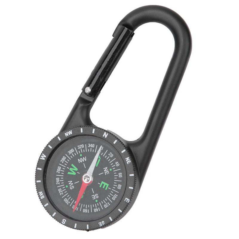 Carabiner Clip On Compass Hiking,Mini Compass,DC40T Zinc Alloy Portable Carabiner Compass with Graduated Ring Outdoor Hiking Camping Navigation Tools