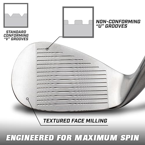 GoSports Illegal Spin Golf Wedge Set - Men's Right Hand Sand Lob & Gap Wedges