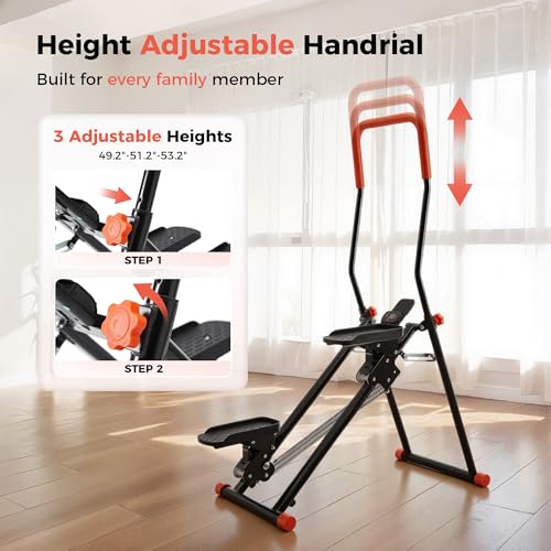 Black Adjustable Home Stepper Machine with Large Non-Slip Pedals - 2.0 Version