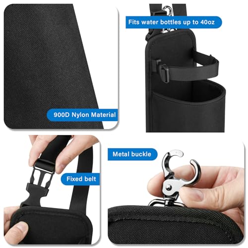 Water Bottle Holder for Horse Saddles Nylon Saddle Water Bottle Carrier with Metal Clip