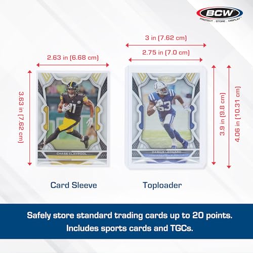 BCW Card Sleeves and Top Loaders Combo Set - 100 Count, Standard 20 Pt