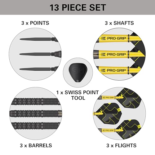 Target Darts Bolide Void 23G Black & Yellow Tungsten Steel Tip Darts Set