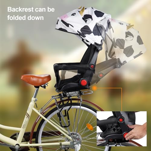Kids Rear Bike Seat for Children Aged 2-8 - Black - Safety & Comfort