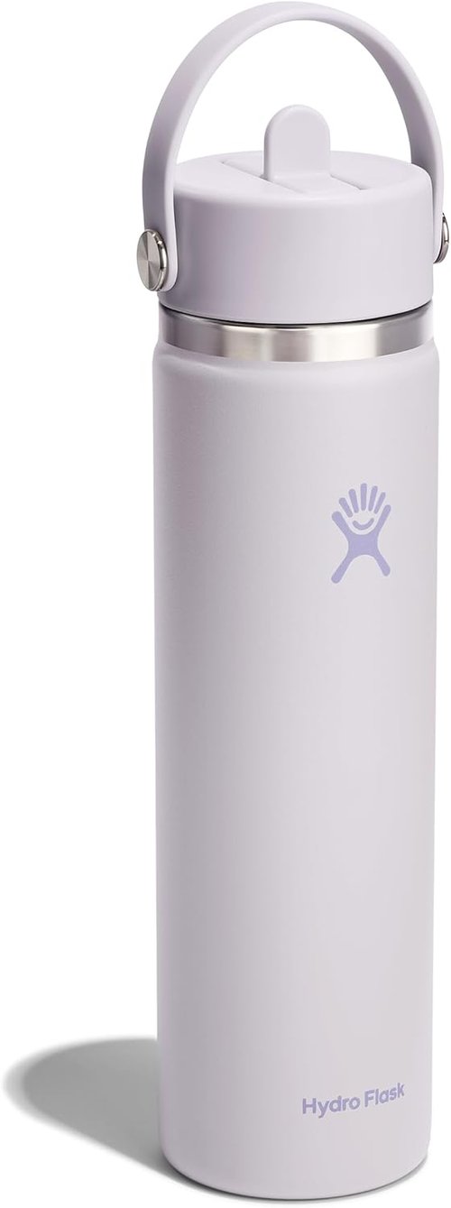 Hydro Flask Water Bottle - Insulated Stainless Steel | Leakproof Wide Straw Lid - 24 Oz Cloud Pink