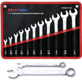 11-Piece SAE Wrench Set with Roll Pouch - Drop Forged Cr-V Steel, Chrome Finish
