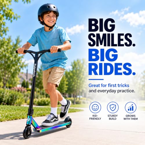 Rainbow Pro Kick Scooter for Kids, Teens & Adults - 31.5" Height, Lightweight & Durable