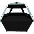 WhiteFang XL Pop Up Beach Tent Sun Shade Shelter for 3-4 Person with Blackout Shelter, UV Protection, Extendable Floor with 3 Ventilating Windows Plus Carrying Bag, Stakes, and Guy Lines (Mint Green)