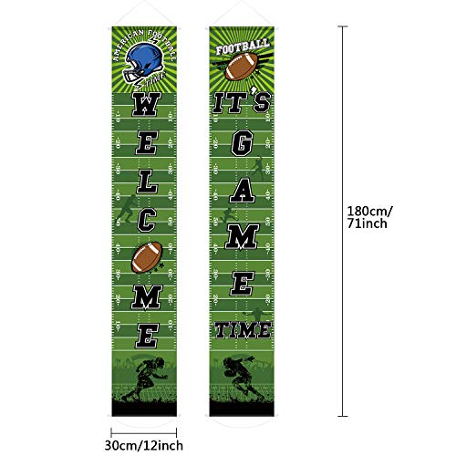 Football Field Banner Decorations Welcome & Match Time - 71x12 Inches, 2 Pack
