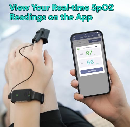 EMAY Wrist Pulse Oximeter with Continuous SpO2 & Heart Rate Recording