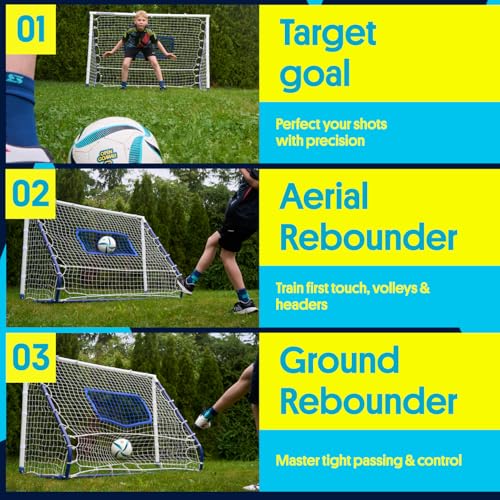 3-in-1 Soccer Goal & Rebounder - Portable 4x6 ft Soccer Training Equipment
