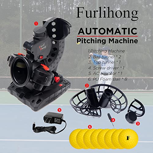 Electronic Baseball Pitching Machine for Beginners, Max 30 MPH, Adjustable Speed & Angle