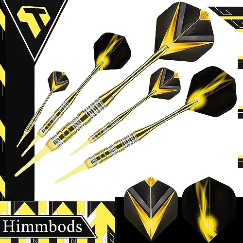 Yellow Soft Tip Darts Set with Aluminum Shafts and Flights - Professional Dart Accessories