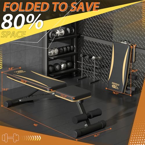 Heavy-Duty Adjustable Foldable Weight Bench for Home Gym - 660 LBS Capacity