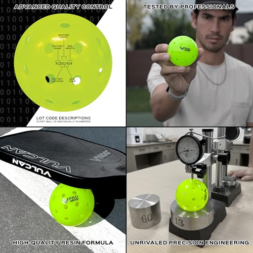 Vulcan VPRO Flight Pickleball 36-Pack - Hi-Vis Green Official Outdoor Ball