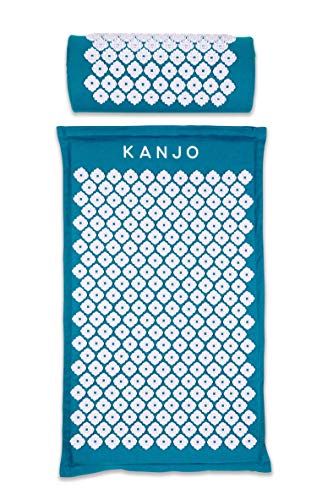 Kanjo Sapphire Blue Acupressure Mat & Pillow Set for Back & Neck Pain Relief - Travel Bag Included