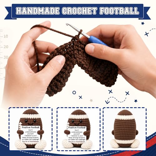 Positive Football Crochet Gift - Inspirational Stress Relief Decor for Men Women