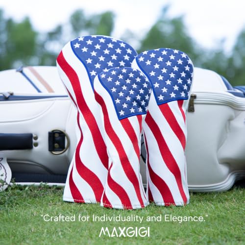 Vintage Patriotic Golf Headcovers Set for Fairway - USA Flag Design, 1 Piece - Red, Blue & White