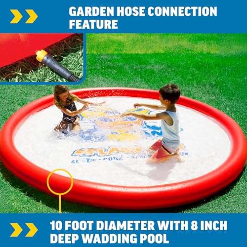 10 Ft Diameter Giant Splash Pad - Inflatable Water Play Mat for Kids, Portable & Durable