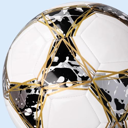 Blue Size 5 Soccer Ball Thicker Leather Practice Training Boys Girls Gift