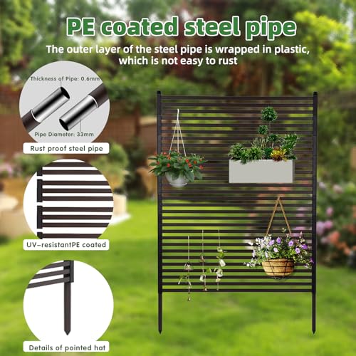 Outdoor Privacy Screen 43x59 Inches - Metal Garden Fence Panel with Variation 59.0"L x 43.3"W