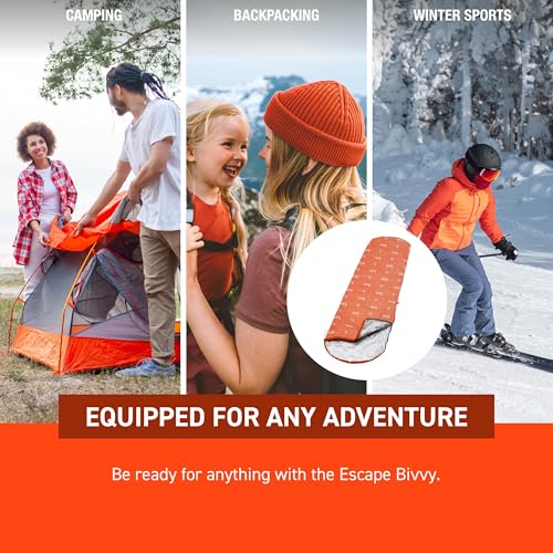 SOL Escape Bivvy with Hood - Emergency Survival Blanket 60 gsm - Reflects 70% Body Heat, Water-Resistant, Breathable for Outdoor Camping & Emergency