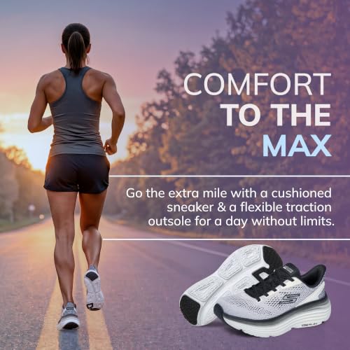 Skechers Women's Max Cushioning Endeavour Kauska Sneakers 8.5 White Black