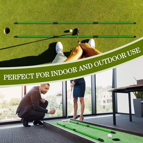 Golf Alignment Sticks Set - 2 Pack 48 Inch Swing & Putting Aid with Green Variation
