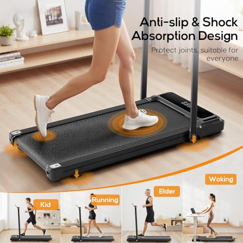 Aidoly Black Portable Under Desk Treadmill with Handle, Remote & LED Display
