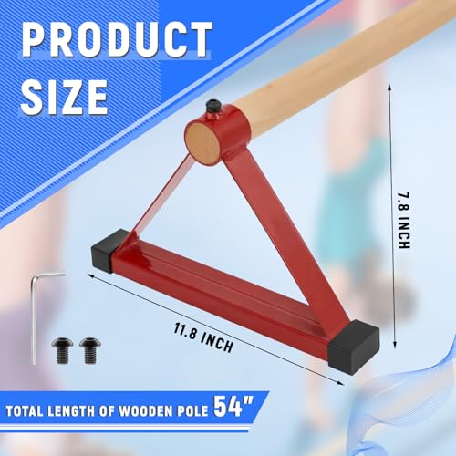 Red 54-Inch Gymnastics Floor Bar with Handstand Trainer for Home & Training