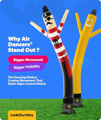 Pirate Themed 10ft Inflatable Tube Man - Wacky Waving Air Dancer for Business Promotion - Blower Not Included